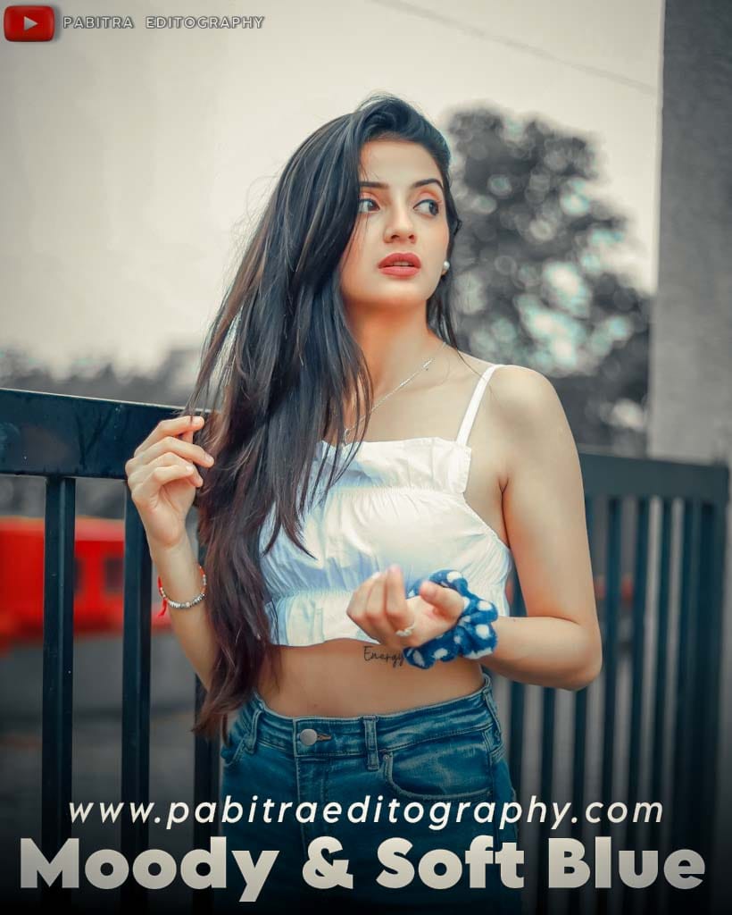 moody and soft blue preset