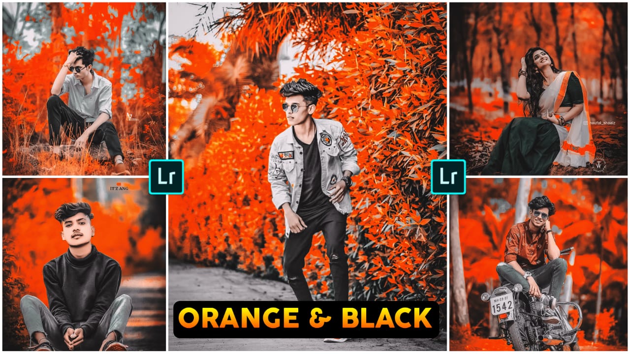 orange black preset lightroom
