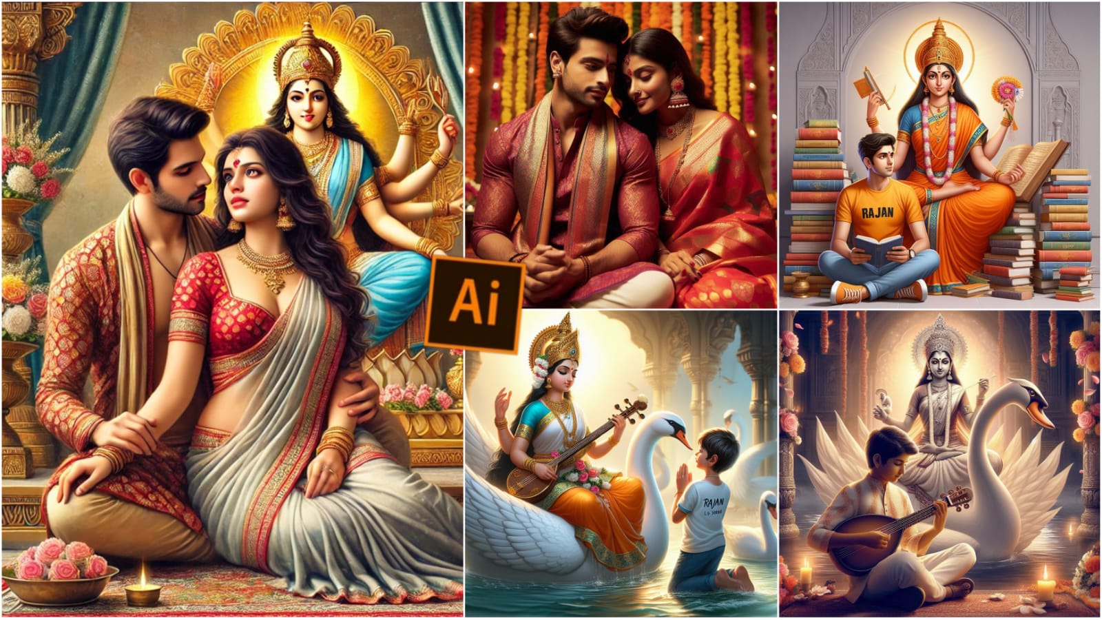 Saraswati Puja Ai Photo Editing Prompt for girl